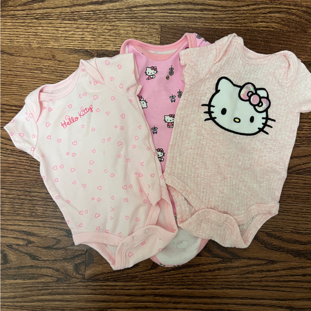 Hello Kitty Pink and White Bodysuit Trio